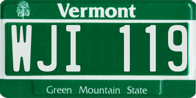 VT license plate WJI119