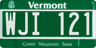 VT license plate WJI121