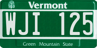 VT license plate WJI125