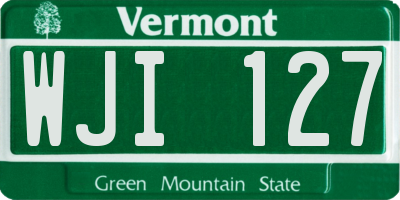 VT license plate WJI127