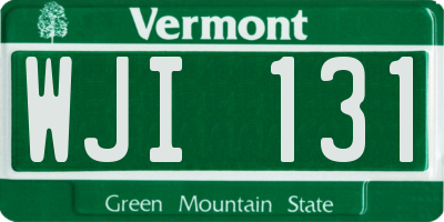 VT license plate WJI131