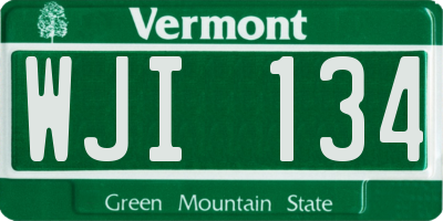 VT license plate WJI134