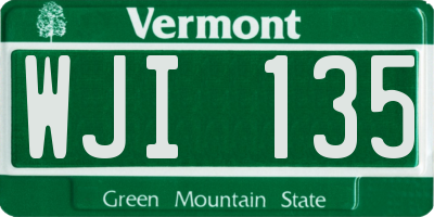 VT license plate WJI135