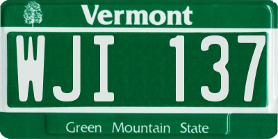 VT license plate WJI137