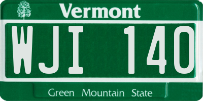 VT license plate WJI140