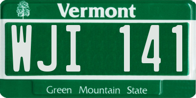 VT license plate WJI141