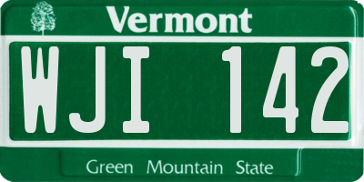 VT license plate WJI142