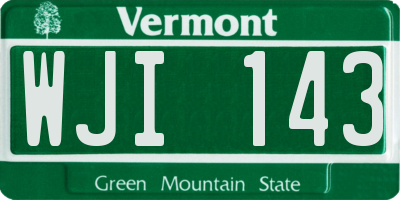 VT license plate WJI143