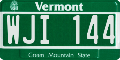 VT license plate WJI144