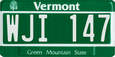 VT license plate WJI147