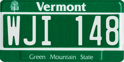 VT license plate WJI148