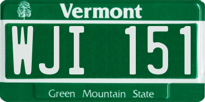 VT license plate WJI151
