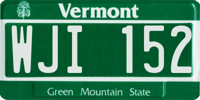 VT license plate WJI152