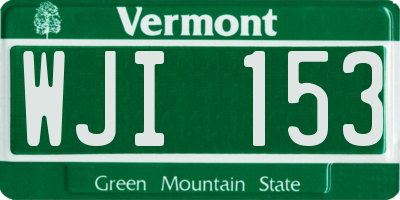VT license plate WJI153
