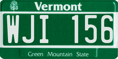 VT license plate WJI156