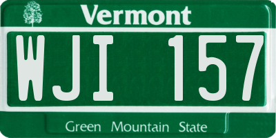 VT license plate WJI157