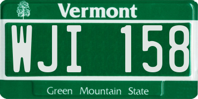 VT license plate WJI158