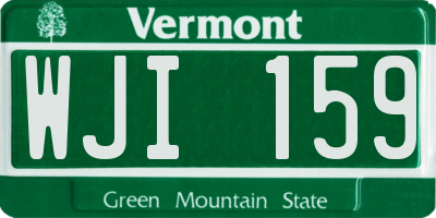 VT license plate WJI159