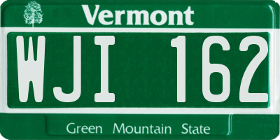 VT license plate WJI162