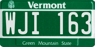 VT license plate WJI163