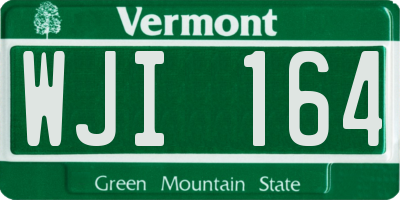 VT license plate WJI164