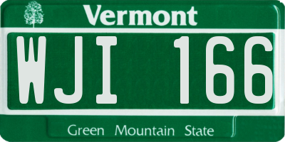 VT license plate WJI166