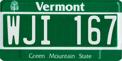 VT license plate WJI167
