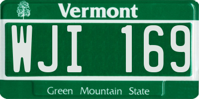 VT license plate WJI169