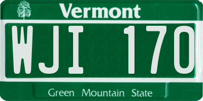 VT license plate WJI170