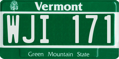 VT license plate WJI171