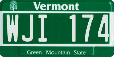 VT license plate WJI174