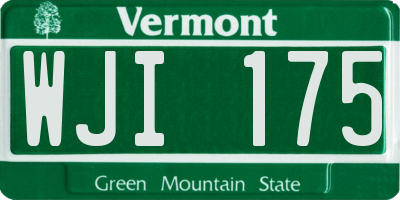 VT license plate WJI175