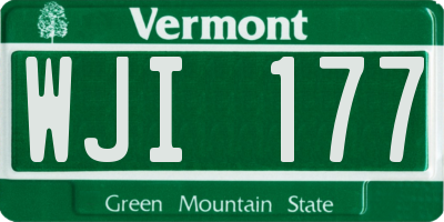 VT license plate WJI177
