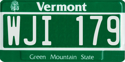 VT license plate WJI179