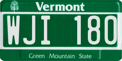 VT license plate WJI180