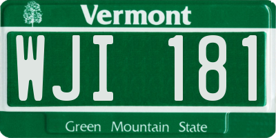 VT license plate WJI181