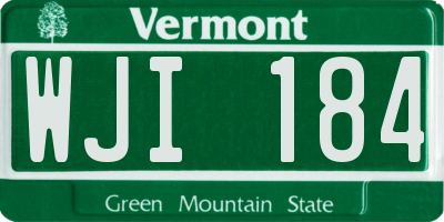 VT license plate WJI184