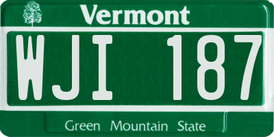 VT license plate WJI187