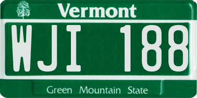 VT license plate WJI188
