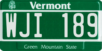VT license plate WJI189