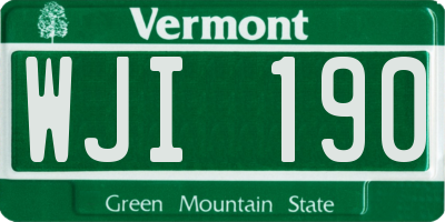 VT license plate WJI190