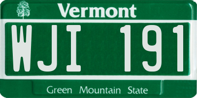 VT license plate WJI191
