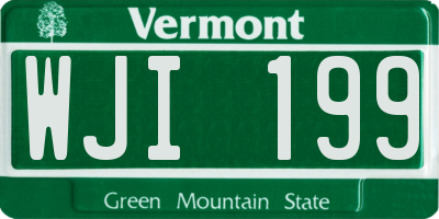 VT license plate WJI199