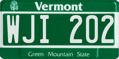 VT license plate WJI202