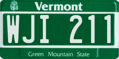 VT license plate WJI211