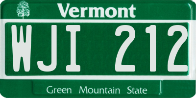 VT license plate WJI212