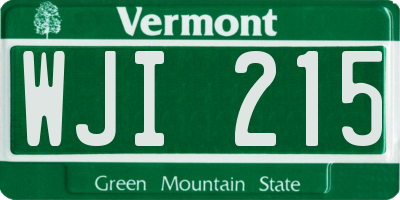 VT license plate WJI215