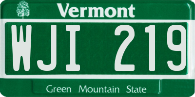 VT license plate WJI219