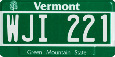 VT license plate WJI221