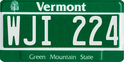 VT license plate WJI224